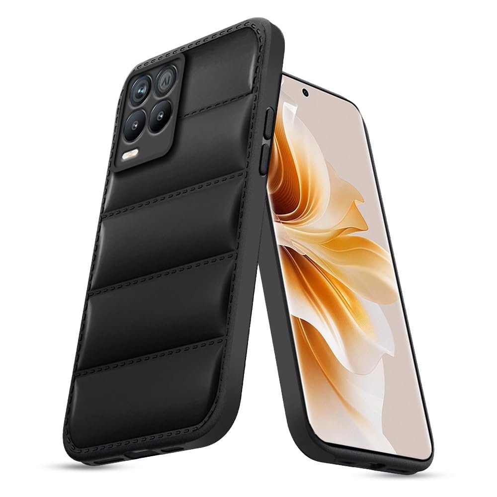 51LQpVhrErL._SL1000_ icall Puffer Case Camera Protection Soft Back Cover for Oppo A54 4G - Black - Rubber - Image 1