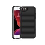 icall Puffer Case Camera Protection Soft Back Cover for Apple iPhone 7|iPhone 8|iPhone Se 2020|iPhone Se 2022- Black - Rubber