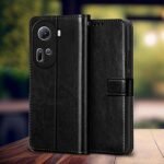 icall Shock Proof Flip Cover Back Case Cover for Oppo Reno 11 5G (Flexible | Leather Finish | Card Pockets Wallet & Stand