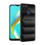 icall Puffer Case Camera Protection Soft Back Cover for Realme C12 / C25 / C25s / Narzo 20 / Narzo 30A - Black - Rubber