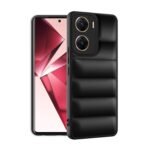 icall Puffer Case Camera Protection Soft Back Cover for Vivo V29e 5G - Black - Rubber