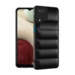 icall Puffer Case Camera Protection Soft Back Cover for Samsung Galaxy M12 | A12 | F12- Black - Rubber