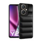 icall Puffer Case Camera Protection Soft Back Cover for Vivo Y27- Black - Rubber