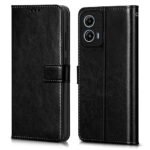 icall Shock Proof Flip Cover Back Case Cover for Motorola Moto G34 5G | Moto G45 5G (Flexible | Leather Finish | Card Pockets Wallet & Stand