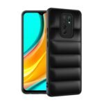 icall Puffer Case Camera Protection Soft Back Cover for Redmi 9 Prime - Black - Rubber