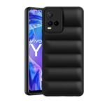 icall Puffer Case Camera Protection Soft Back Cover for Vivo Y21 2021 - Black - Rubber