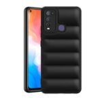 icall Puffer Case Camera Protection Soft Back Cover for Vivo Y50 / Y30 - Black - Rubber