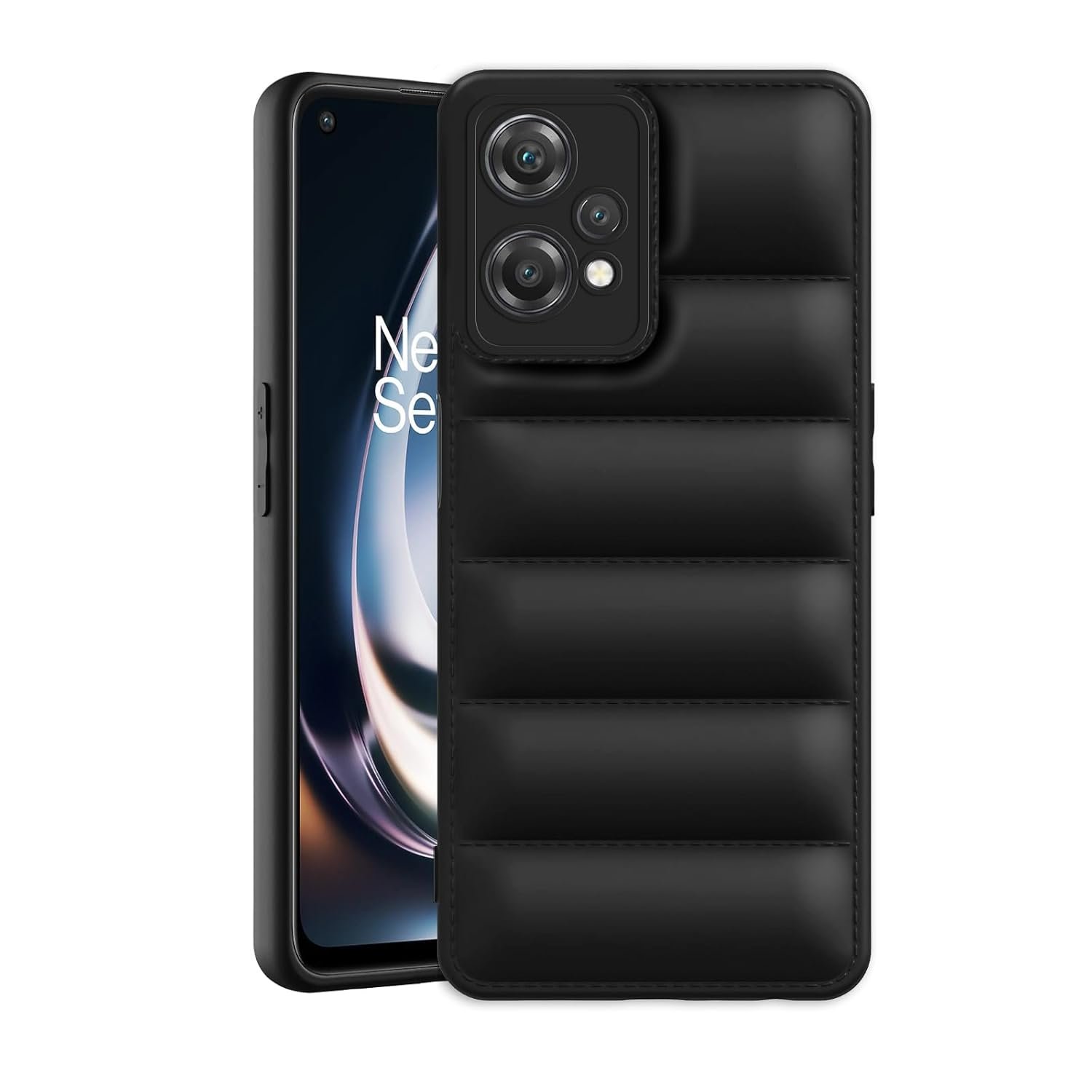 61u+fF6uBCL._SL1500_ icall Puffer Case Camera Protection Soft Back Cover for Oneplus Nord Ce 2 Lite- Black - Rubber - Image 1