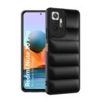 icall Puffer Case Camera Protection Soft Back Cover for Redmi Note 10 Pro | Redmi Note 10 Pro Max - Black - Rubber