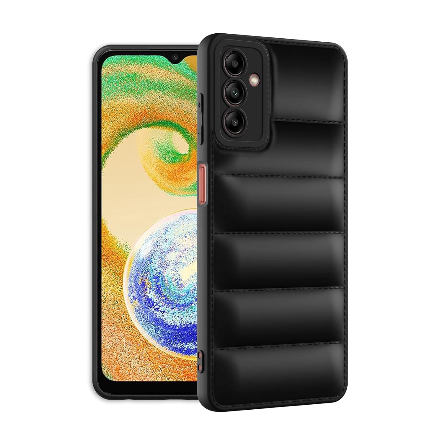 71H6oYZaPRL._SL1500_ icall Puffer Case Camera Protection Soft Back Cover for Samsung Galaxy A04s- Black - Rubber - Image 1
