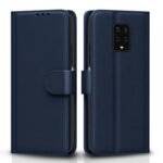 icall Shock Proof Flip Cover Back Case Cover for Redmi Note 9 Pro/Note 9 Pro Max/Poco M2 Pro/Redmi Note 10 Lite (Flexible | Leather Finish | Card Pockets Wallet & Stand | Blue)