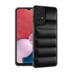 icall Puffer Case Camera Protection Soft Back Cover for Samsung Galaxy A13 4G - Black - Rubber